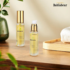 Bablabear Hair Oil applied to wet hair mid-length to ends.
