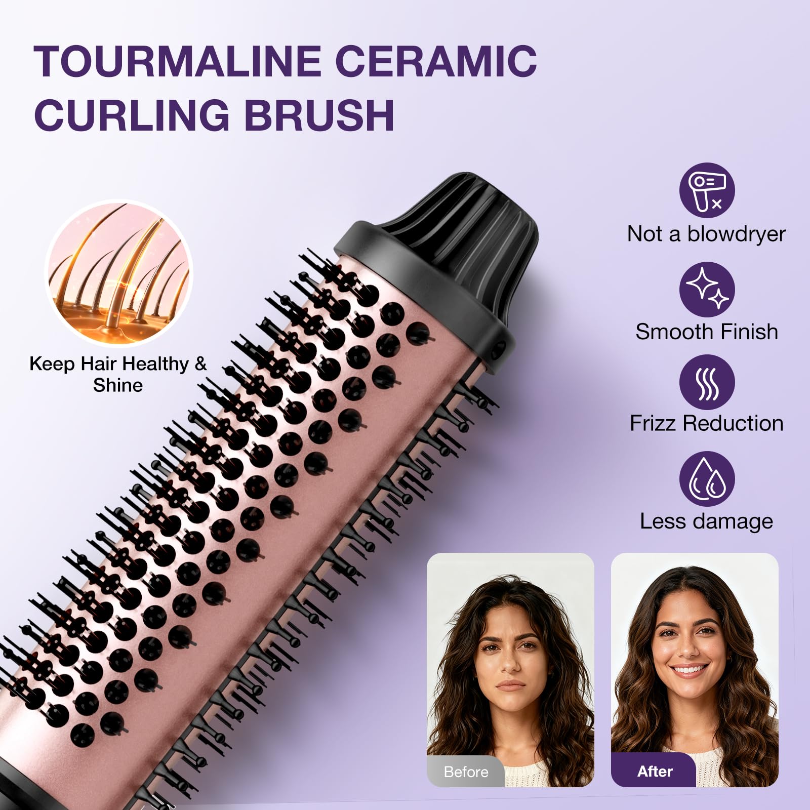 Babonir 1.5-inch thermal brush close-up adds fullness and shape.