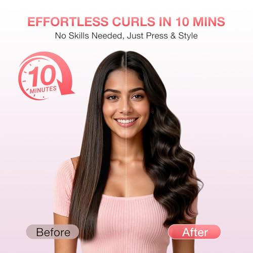 BABONIR automatic curling iron rotation mechanism shows effortless 2-way spin for easy curls.