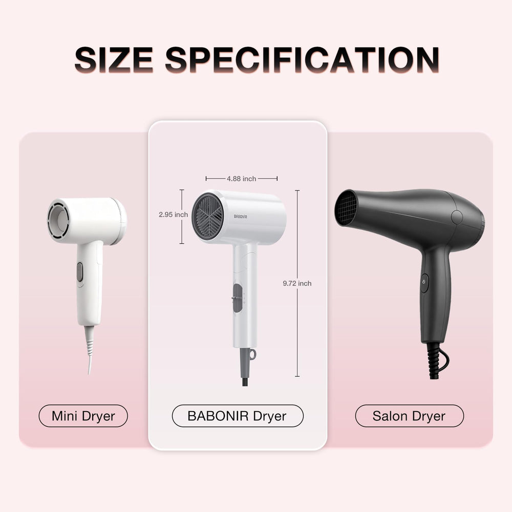 BABONIR foldable hair dryer compact design for travel
