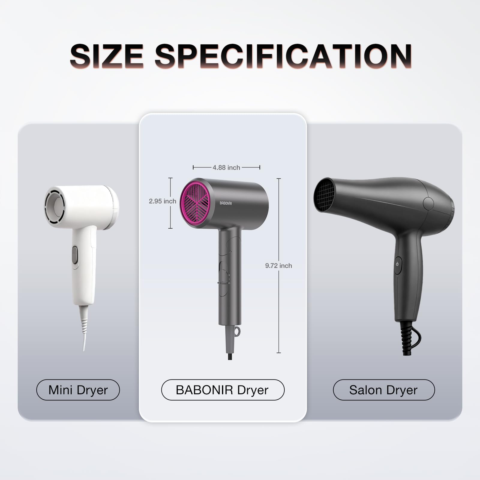 Babonir concentrator nozzle for sleek blowouts