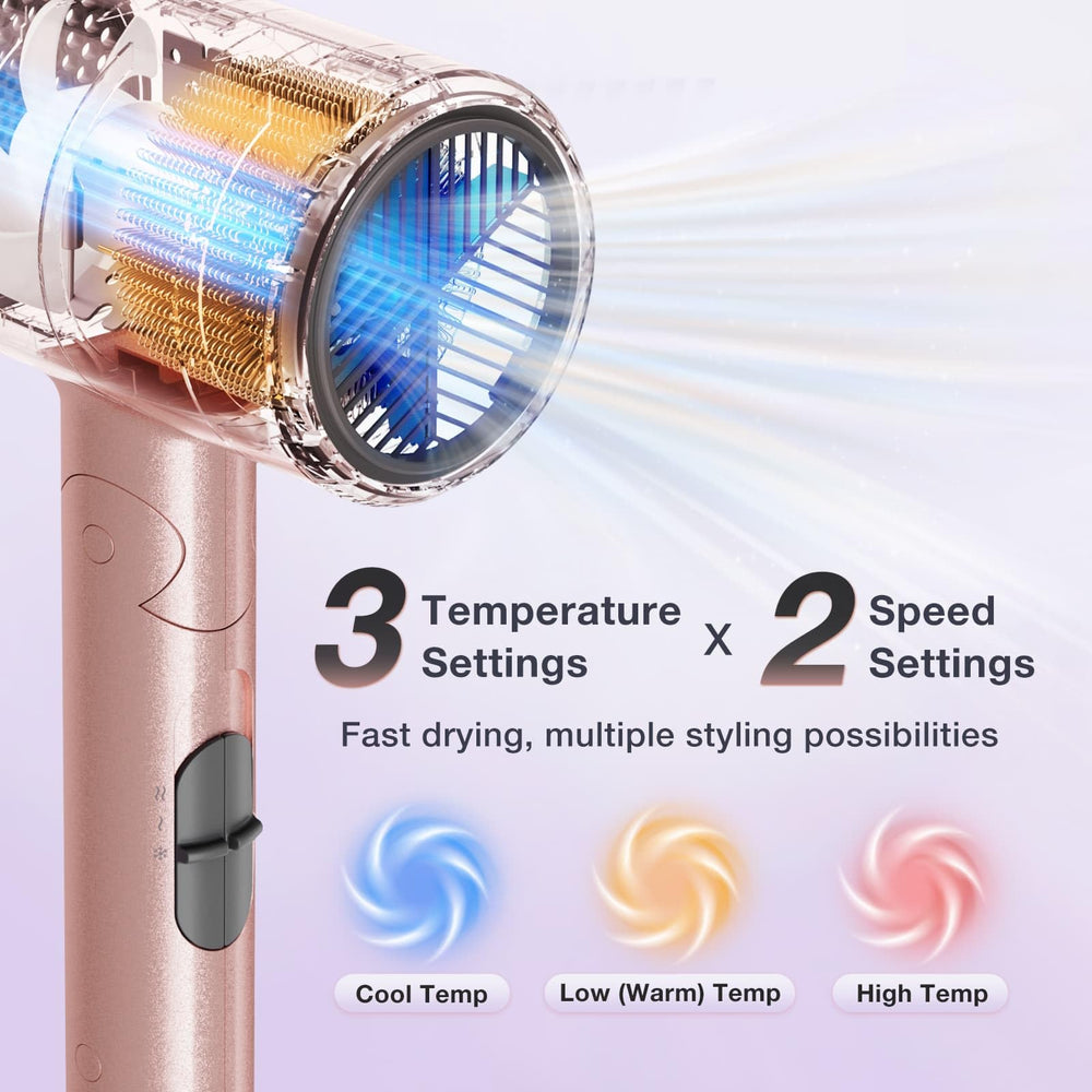 BABONIR safety features with 3 heat settings and 2 speeds