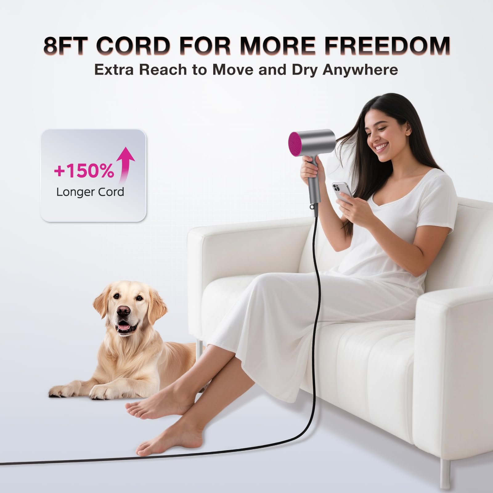 Babonir travel-friendly hair dryer in a bag ready for gym or trip