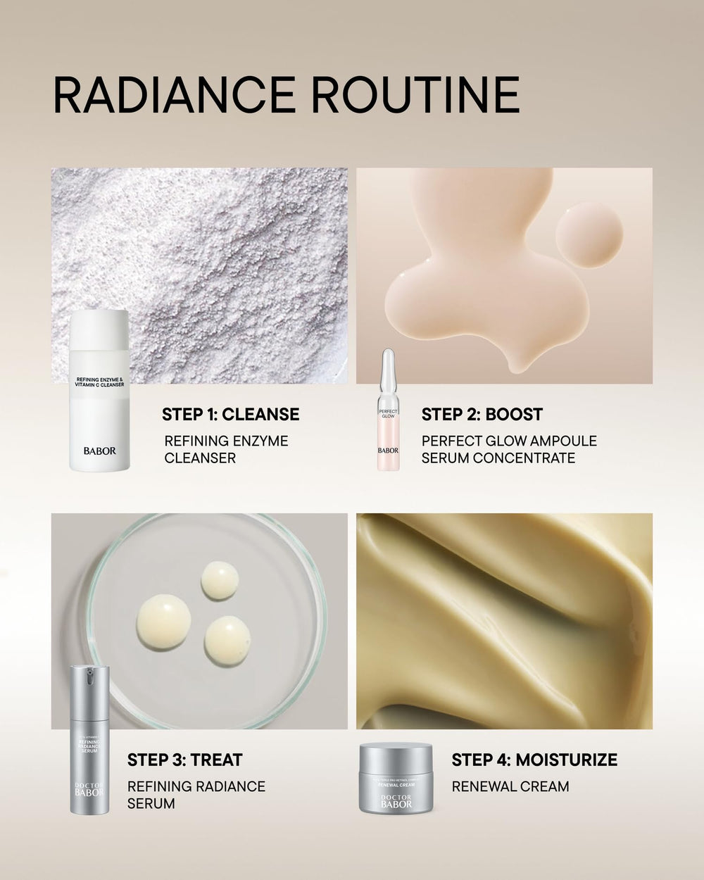Moringa seed extract ingredient note in BABOR cleanser