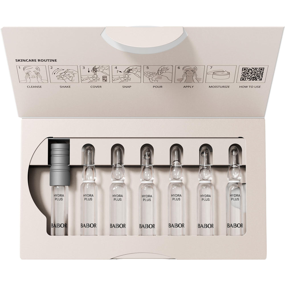BABOR Hydra Plus Ampoules application scene demonstrating serum absorption