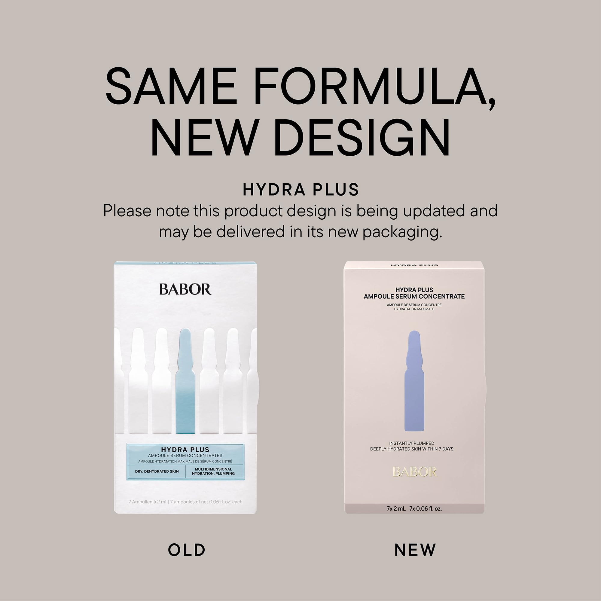 BABOR Hydra Plus Ampoules pack display highlighting convenient seven-day hydration