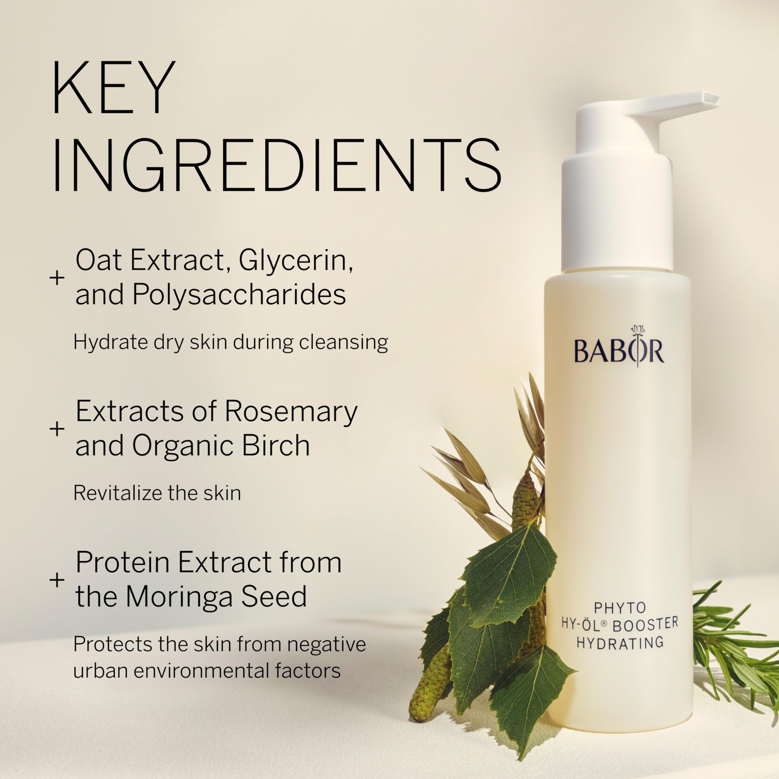 BABOR Phyto HY-ÖL Booster Hydrating rosemary and birch extracts close-up revitalizing skin