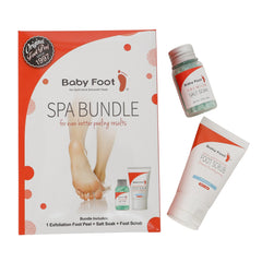 Baby Foot Original Exfoliation Foot Peel shown in disposable booties.