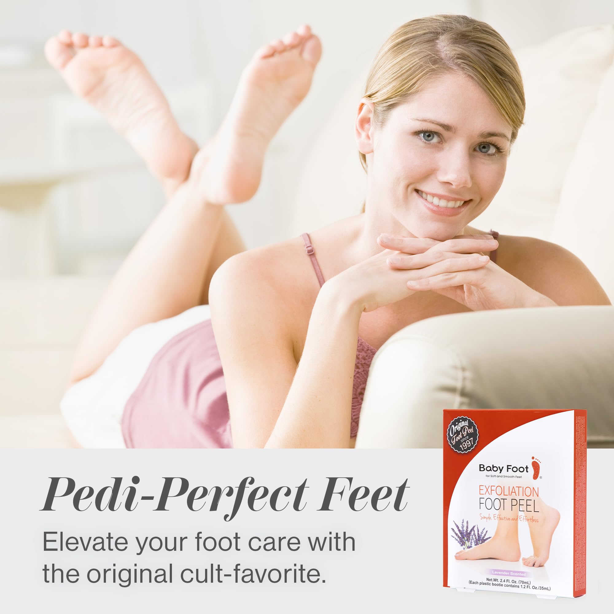 Baby Foot Original soft-feet closeup showcasing a smooth foot after peeling