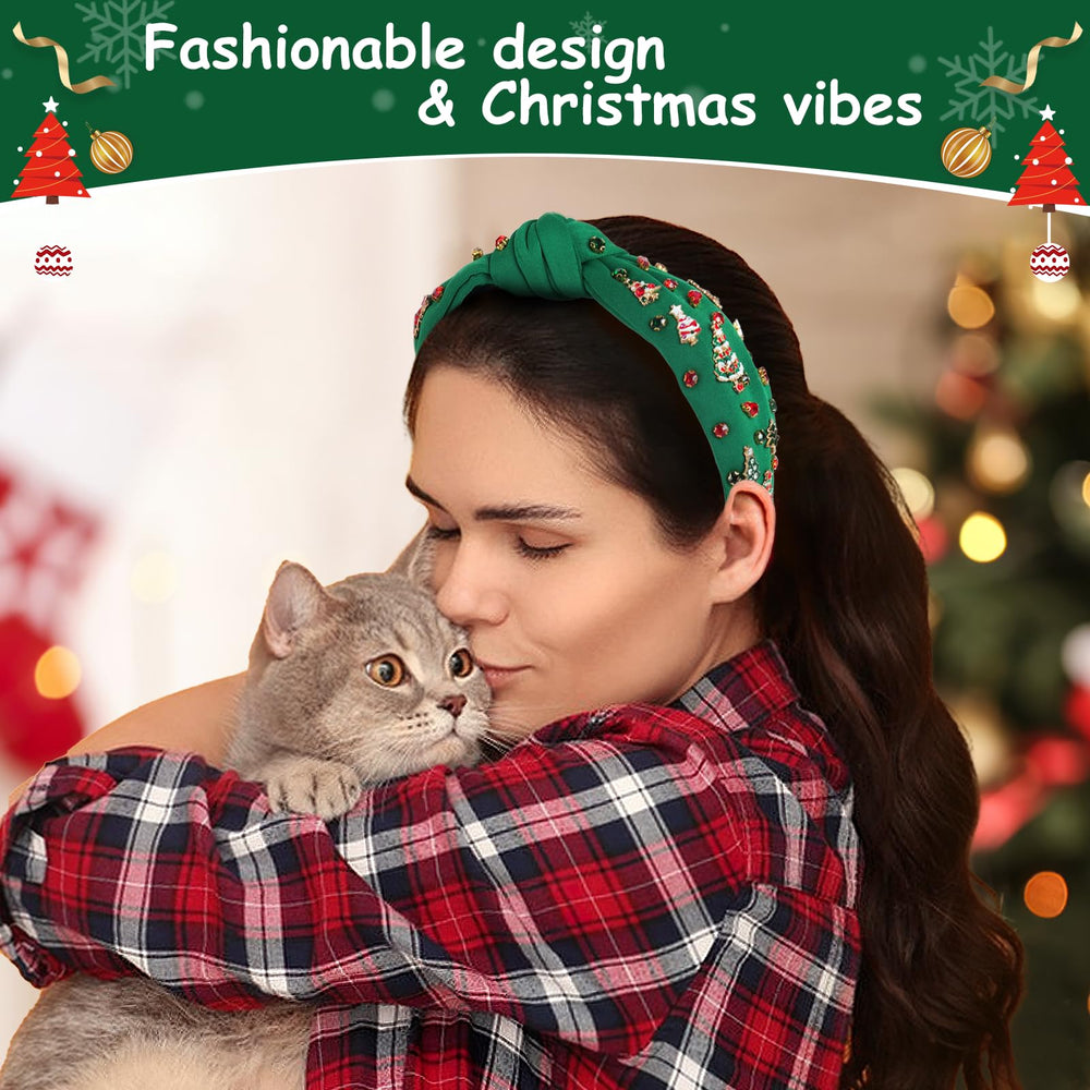 Babycop headband pairs with ugly sweaters for a standout festive look.