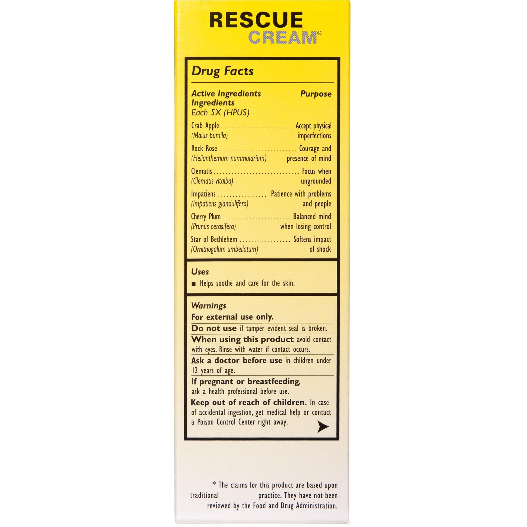 Bach RESCUE Cream face care shows gentle, fragrance-free application.