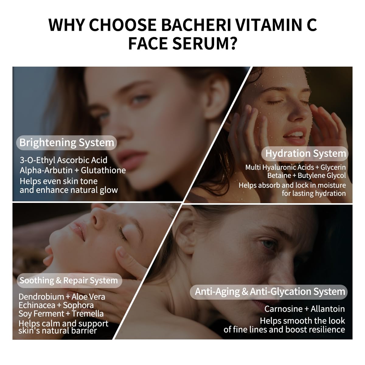 BACHERI serum texture on skin indicates silky, multi-layer hydration.