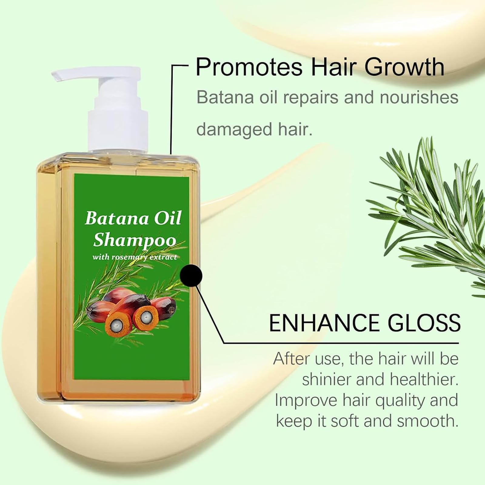 BACIOKIS Batana Oil Shampoo close-up shows healthy-looking hair