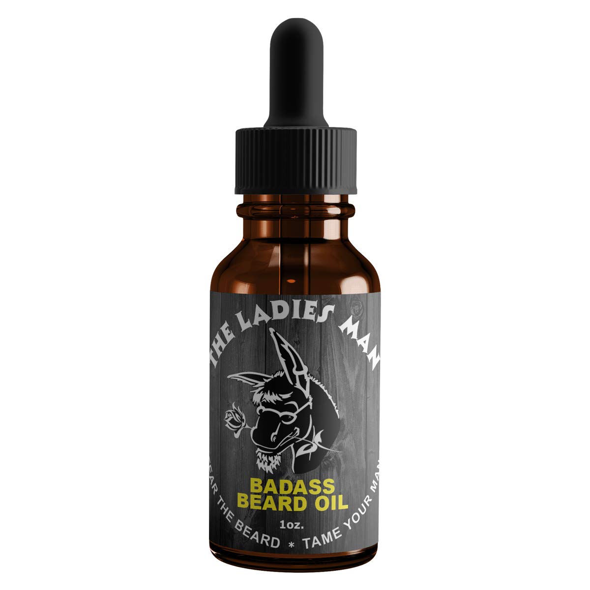 Badass Beard Care Ladies Man Scent bottle promotes hydration and softness.
