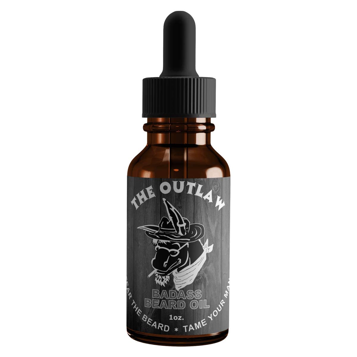 Badass Outlaw Beard Oil bottle pour for even application and scent