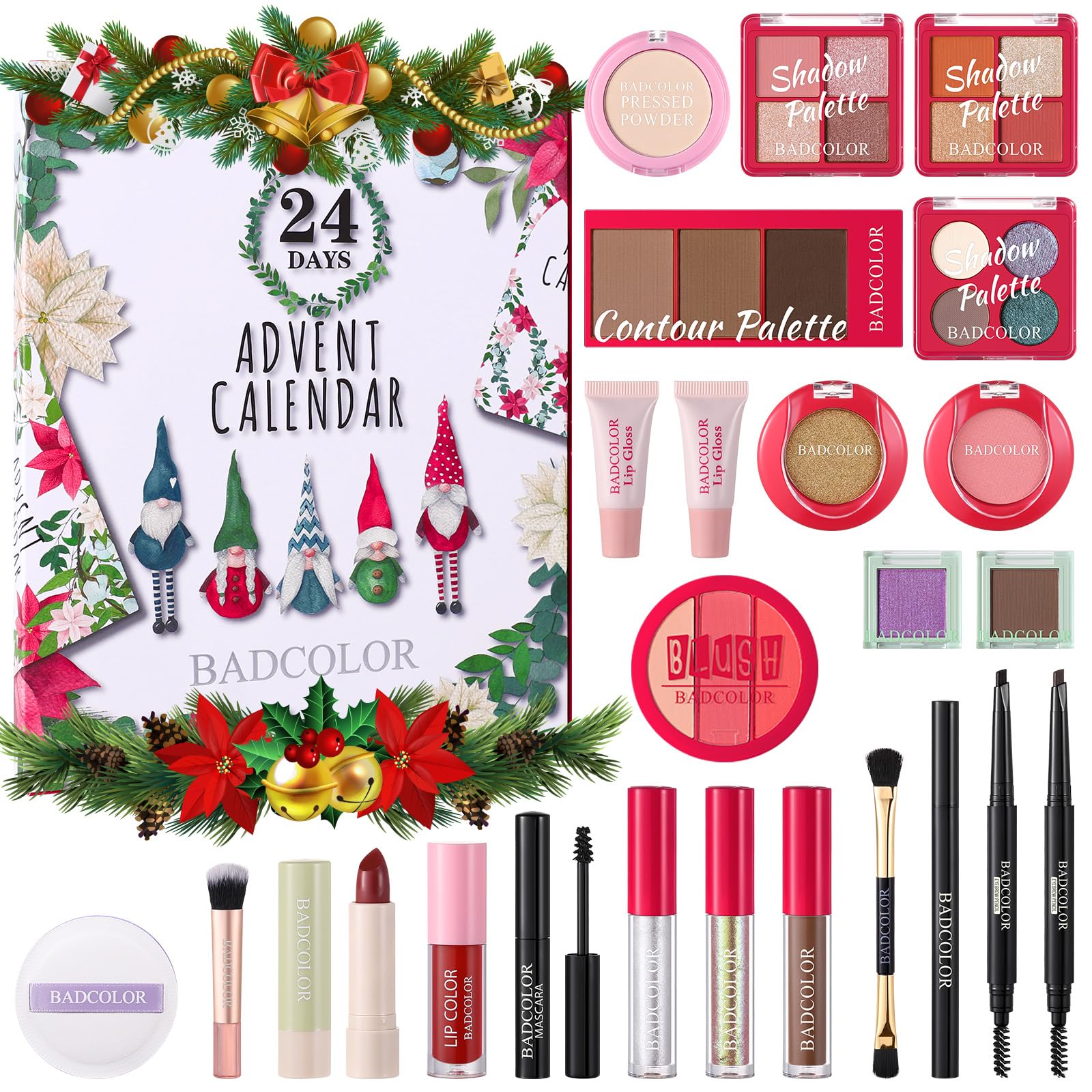Badcolor makeup advent calendar cover showcases festive design for gifting and holiday anticipation