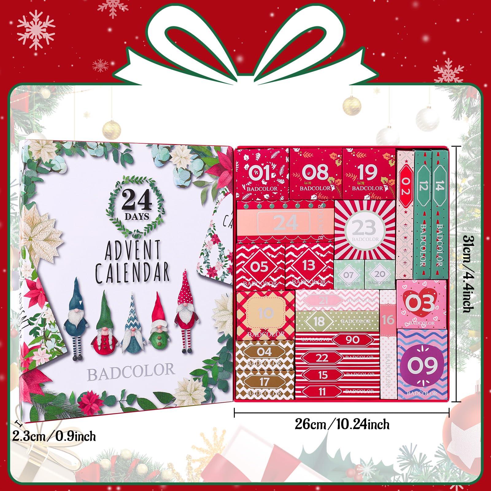 Badcolor advent calendar gift packaging with premium holiday presentation
