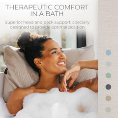 BADESOFA bath pillow side profile showing compact design and non-slip features