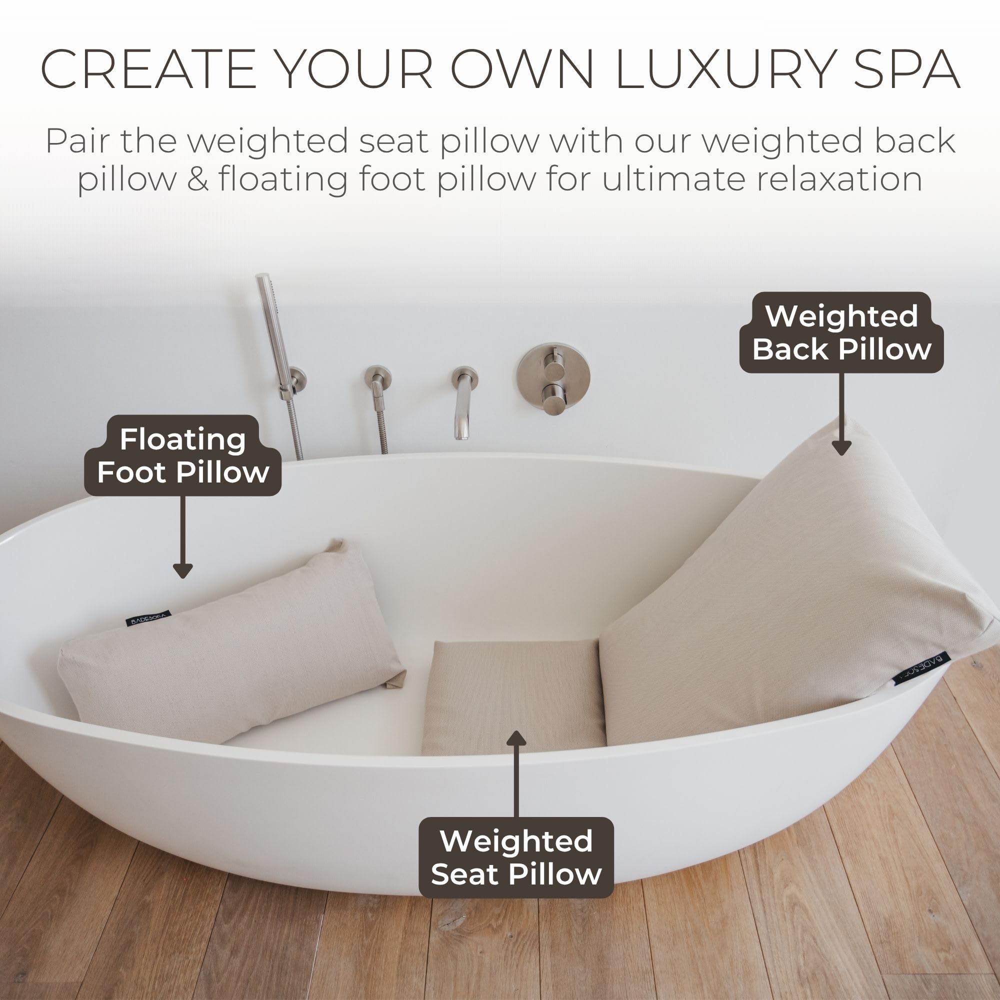 BADESOFA machine-washable inner pillow up to 140F for easy care