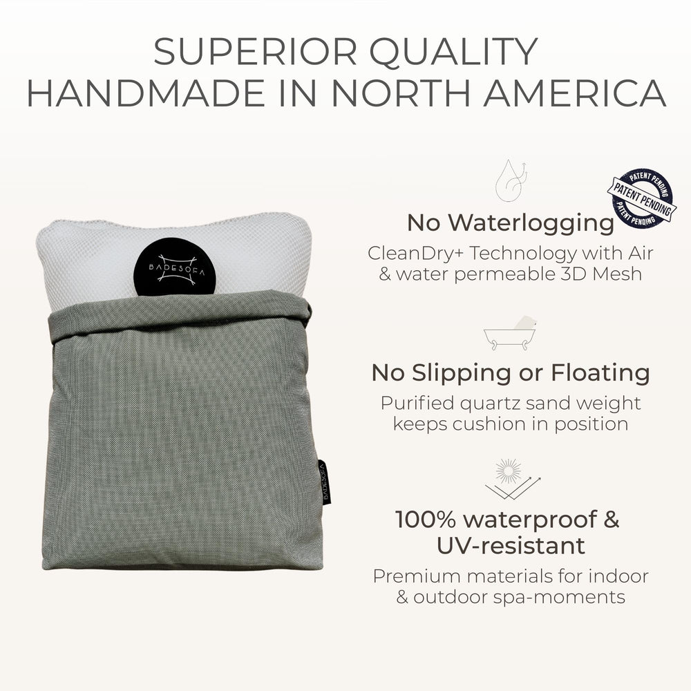 BADESOFA pillow weighted sand prevents slipping in tub