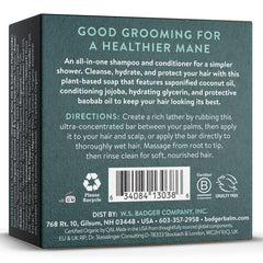 Badger all-in-one shampoo bar travel-size ready for camps and gym use