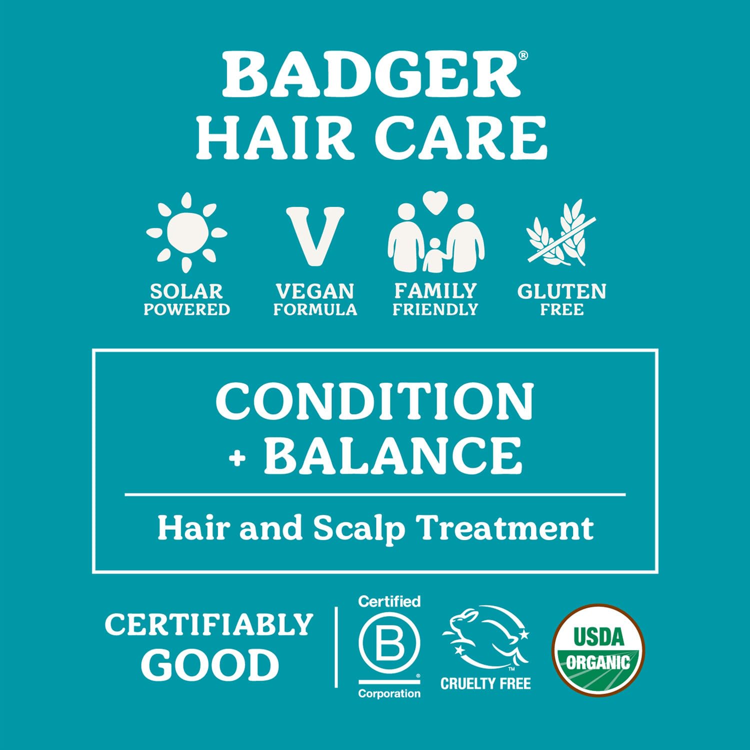 Badger Argan Hair Oil sourced sustainably from vegan, solar-powered USA production.