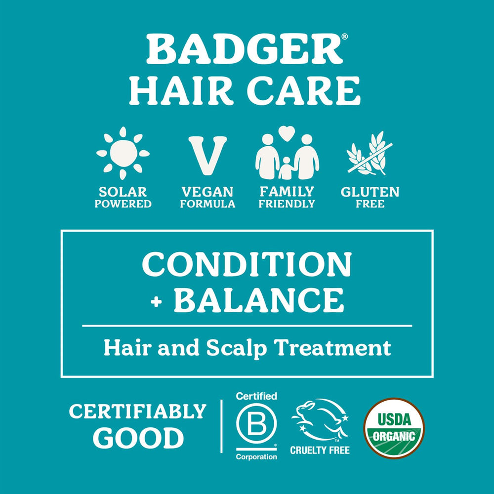 Badger Argan Hair Oil sourced sustainably from vegan, solar-powered USA production.