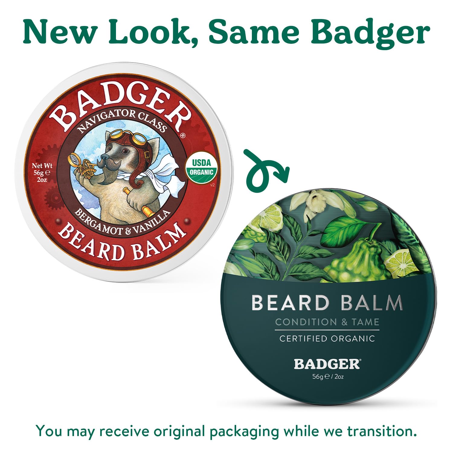 Badger Beard Balm being applied to beard for styling and tame stray hairs.