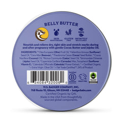 Badger Belly Butter application on belly demonstrates easy, soothing massage.