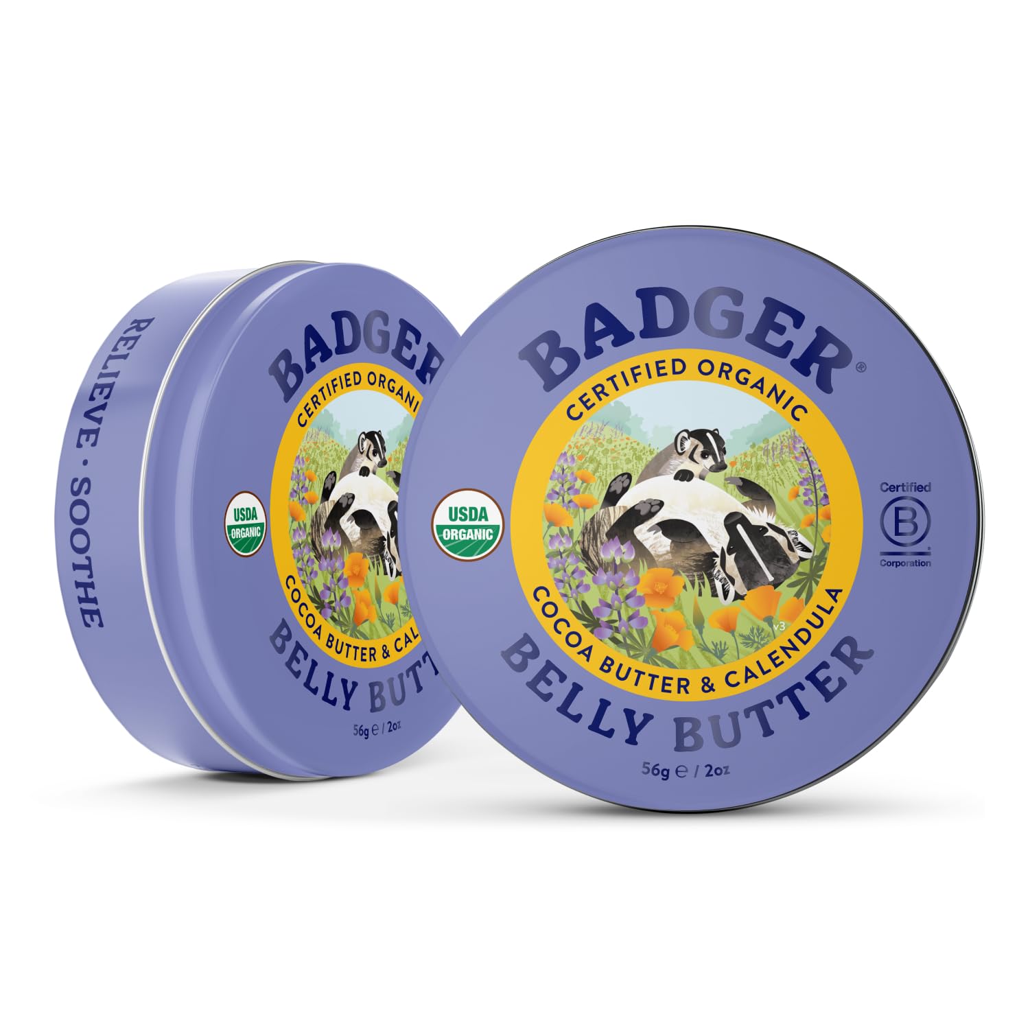 Badger Belly Butter calendula ingredients highlight gentle, chemical-free skin care.