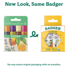 Badger Classic Lip Balm Set Pink Grapefruit tube—bright fragrance and smooth, long-lasting moisture.