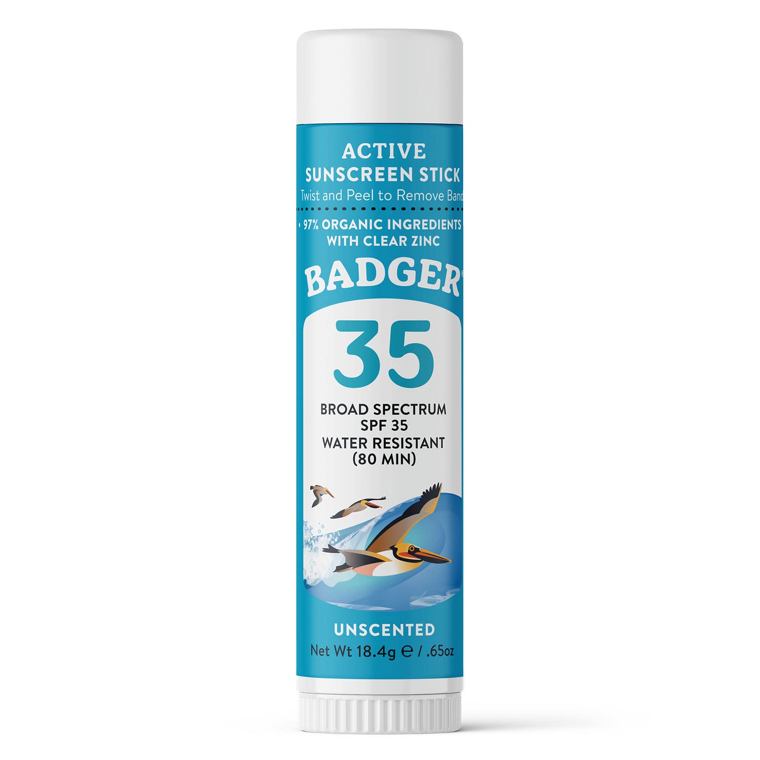 Badger face stick application for quick, mess-free sun coverage during outdoor activities.