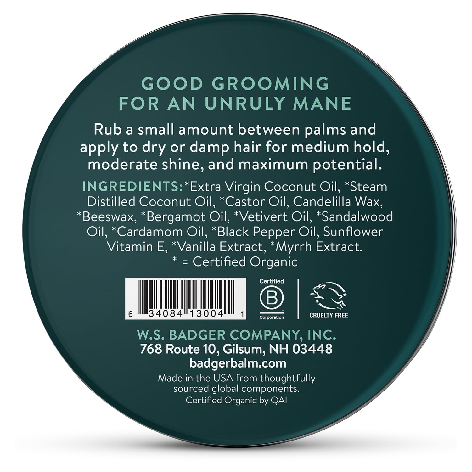 Badger Hair Pomade lifestyle shot suggests quick daily grooming.
