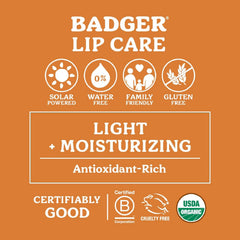 Badger Highland Mint lip balm applied on lips delivers smooth glide and a subtle shine