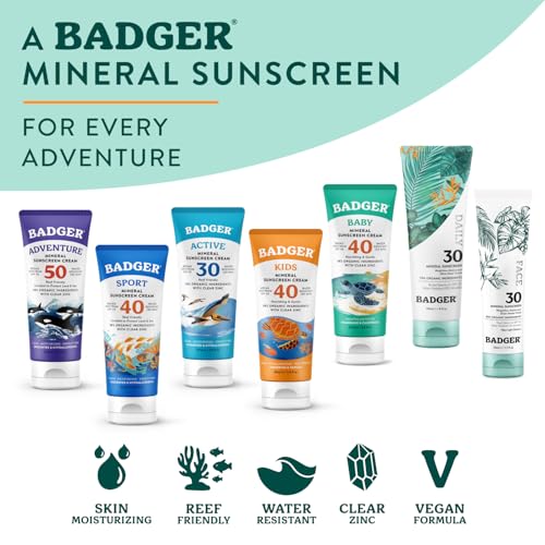 Badger Mineral Daily Sunscreen body-use image suggests versatile protection for face and body.