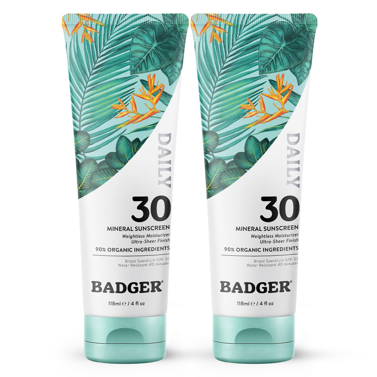 Badger Mineral Daily Sunscreen SPF 30 applies smoothly for everyday sun protection on all skin tones.