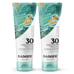 Badger Mineral Daily Sunscreen SPF 30 applies smoothly for everyday sun protection on all skin tones.
