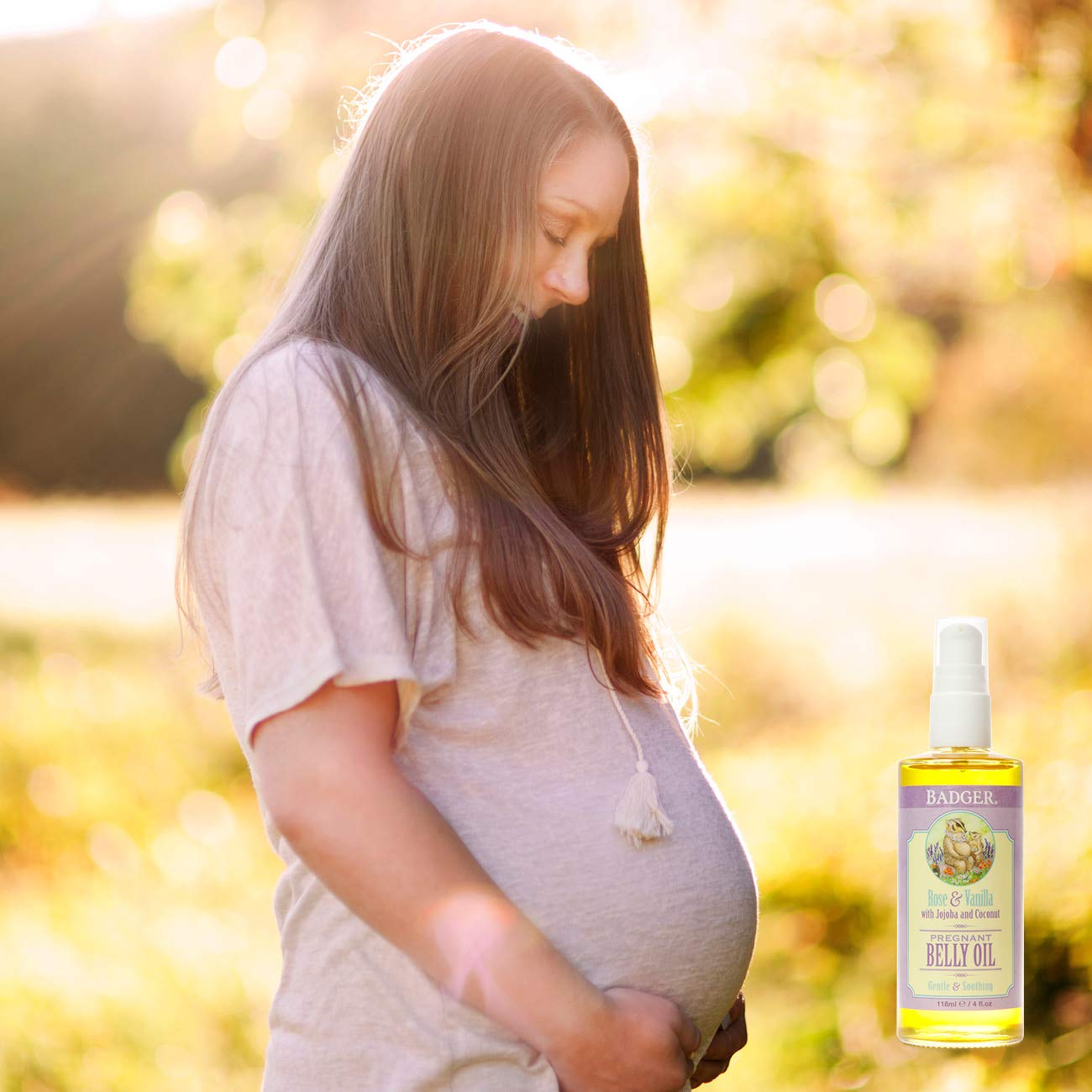 Badger Pregnant Belly Oil gift-ready packaging for moms-to-be.