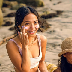 Badger reef-safe packaging shows oxybenzone-free formula ideal for eco-conscious beach trips.