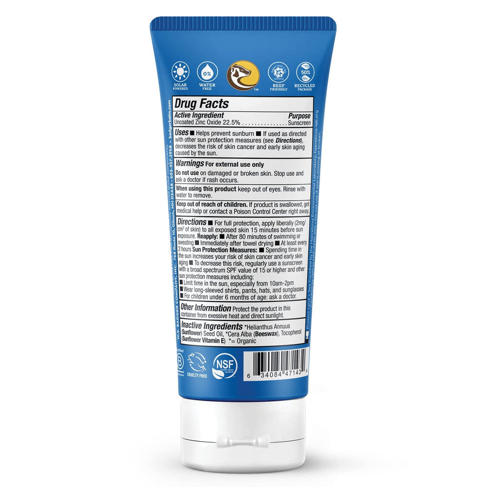 Badger Reef Safe Sunscreen being rubbed in for quick mineral protection on the go