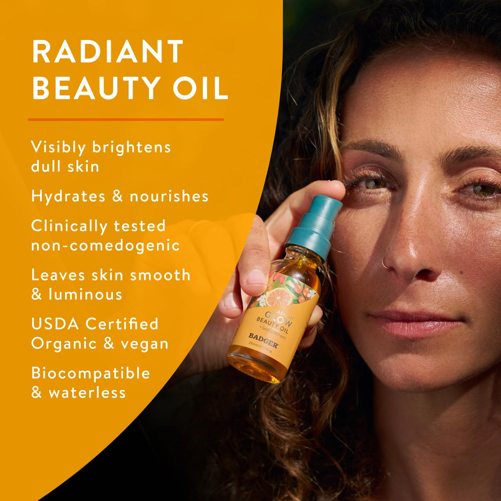 Badger Seabuckthorn ingredients highlight jojoba, baobab and vitamin E for nourishing care.