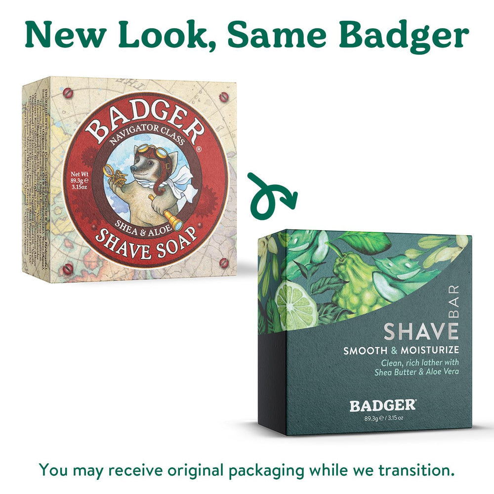 Badger Shaving Soap Puck light scent blends citrus and woods.