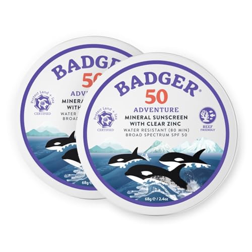 Badger sunscreen tin 2-pack front view for travel-friendly sun protection
