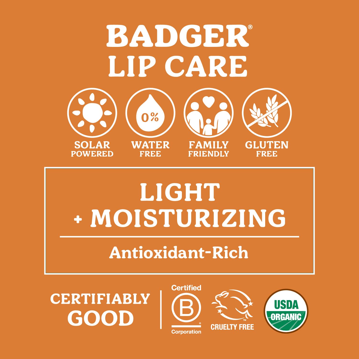 Badger Unscented Classic Lip Balm ingredients include olive oil and aloe for gentle hydration.