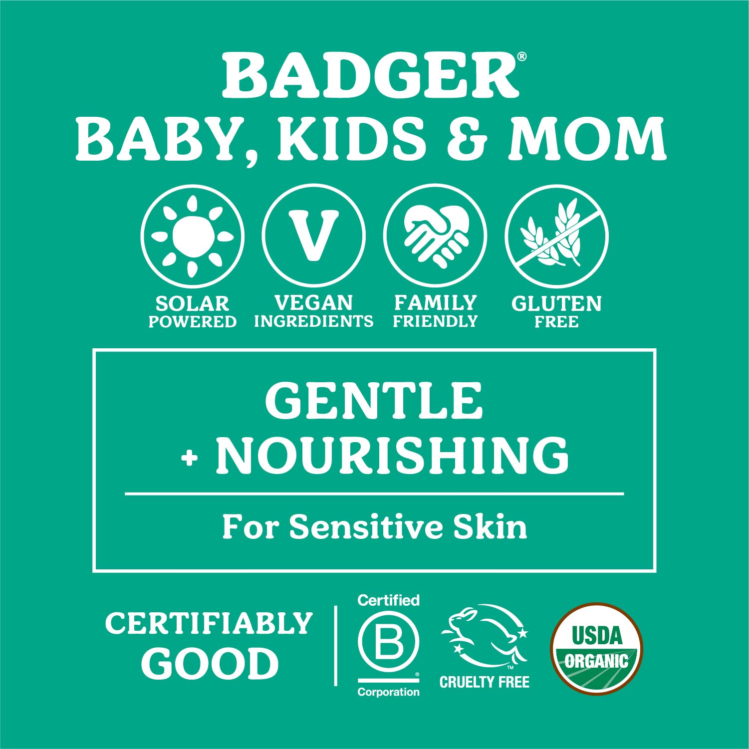 Badger vegan cruelty-free label on belly oil packaging for ethical skincare.