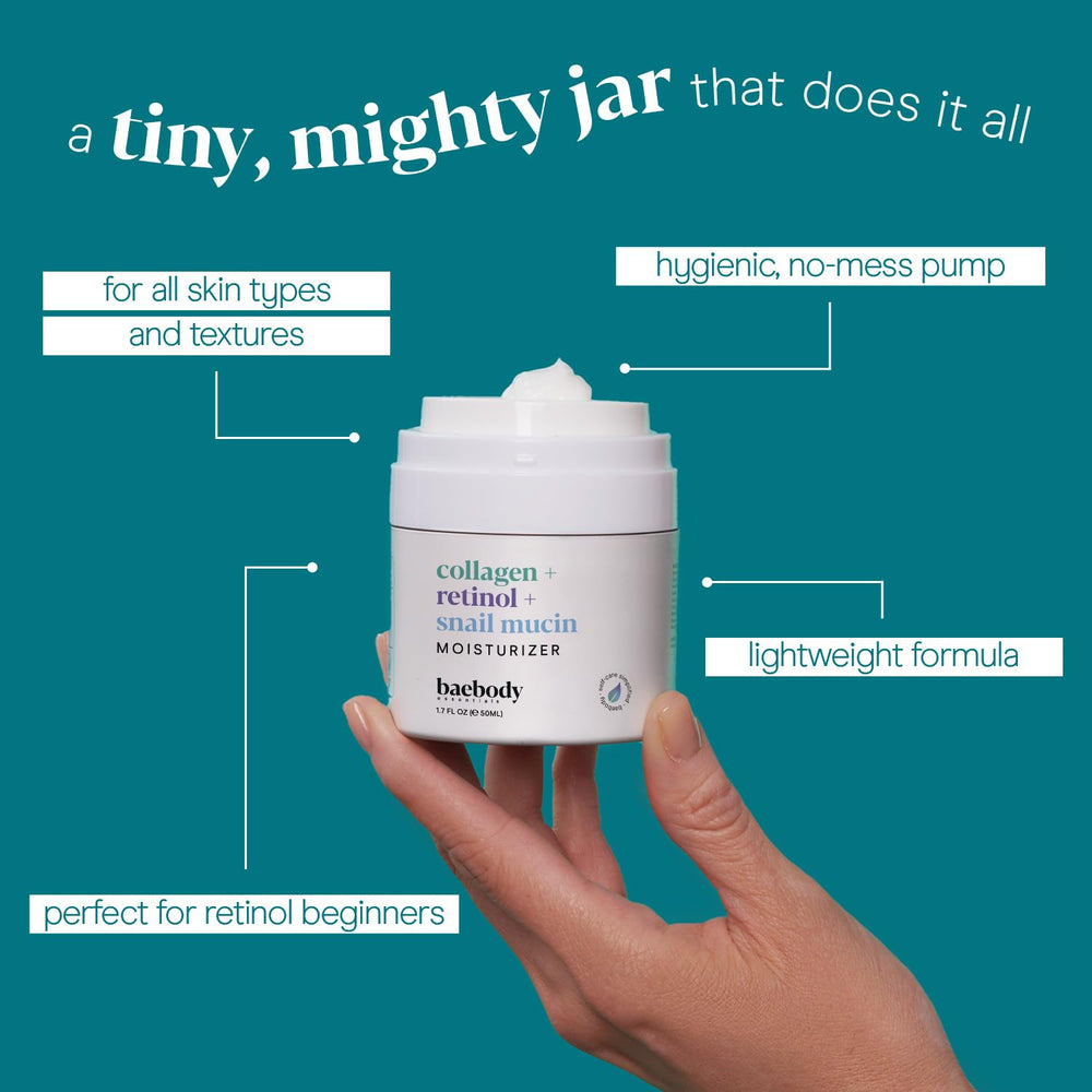 Baebody retinol skin tightening illustration showing smoothing effects.