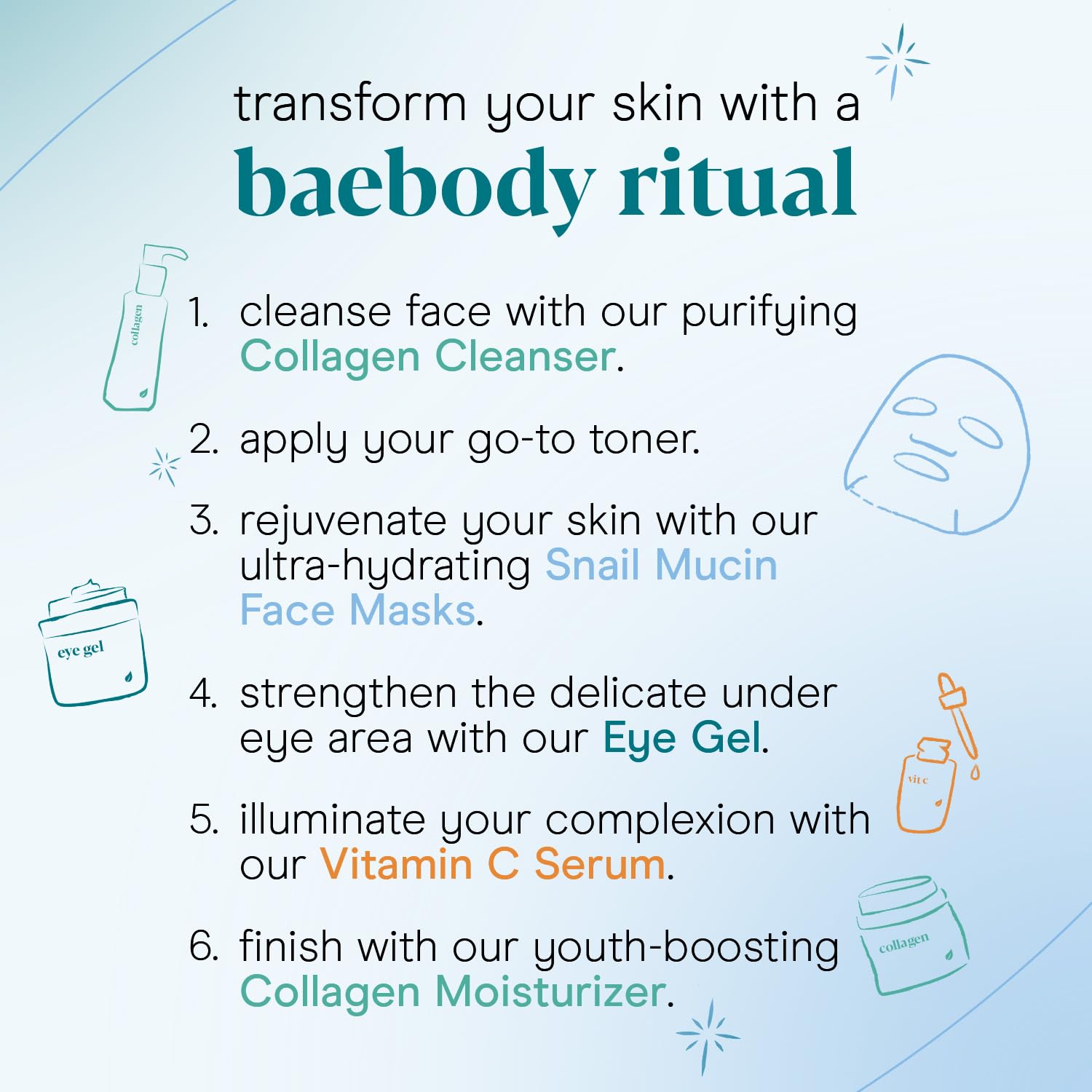 Baebody snail mucin texture closeup with satin-like finish