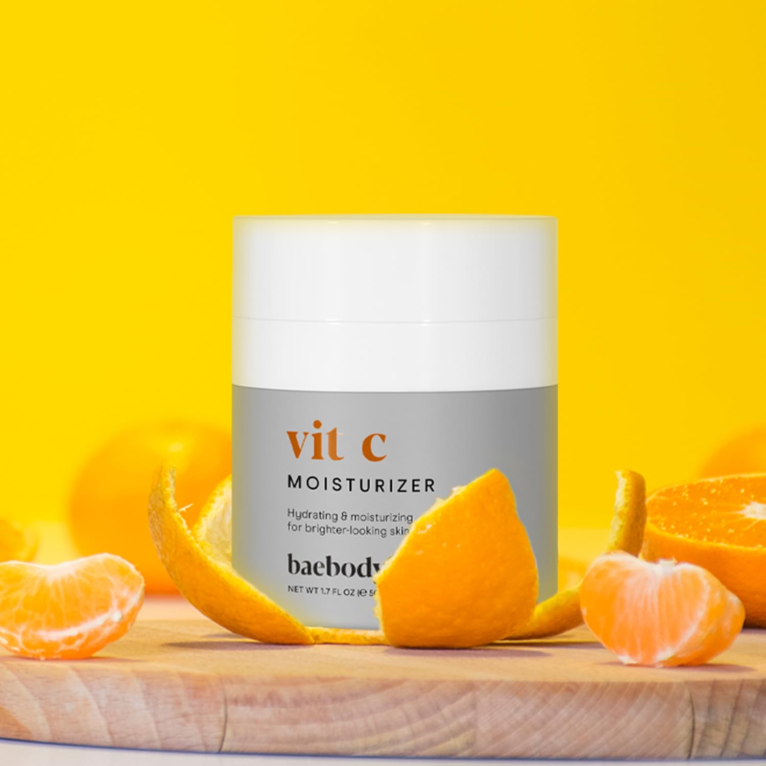 Baebody vitamin C with jojoba oil highlights redness support and balanced skin.