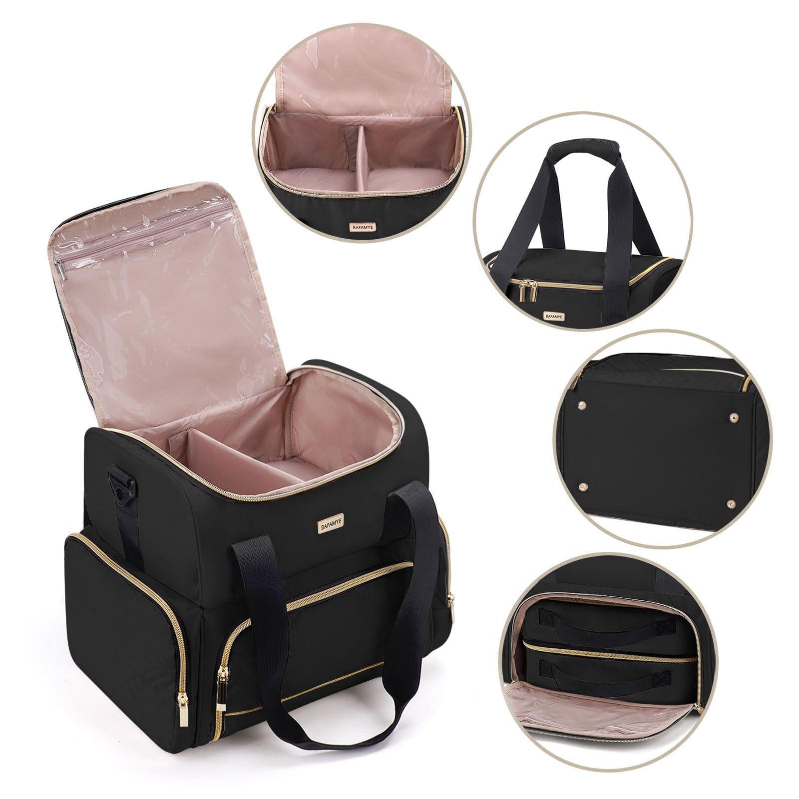 BAFAMYE clear-window bottom cases allow quick item spotting during travel