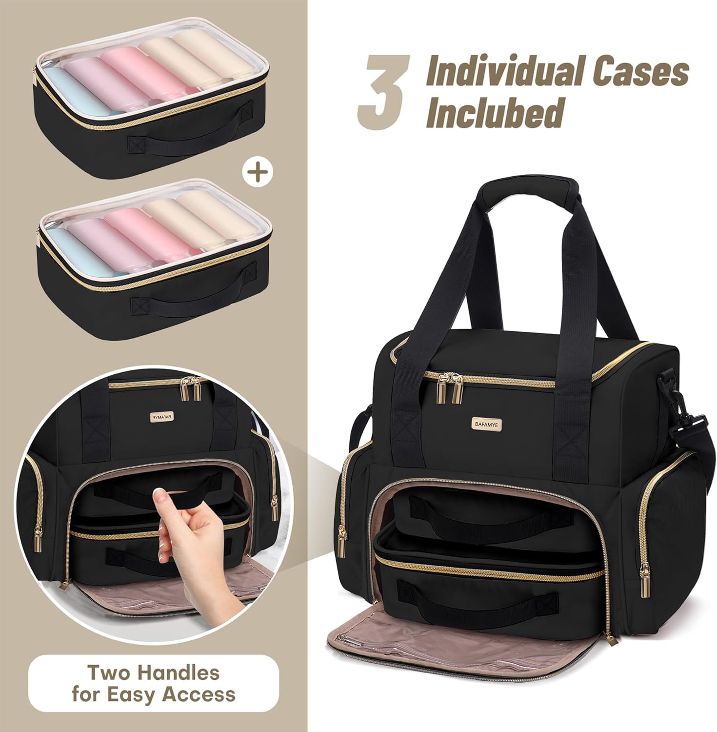 BAFAMYE double-layer organizer with detachable dividers for customizing space